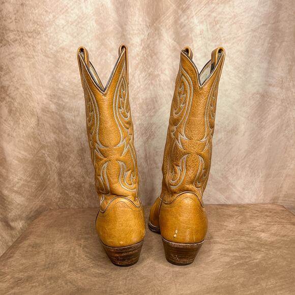 Vintage Dan Post Cowboy Boots Calf High Pointed Toe Leather Western Outdoor 90s main image 5
